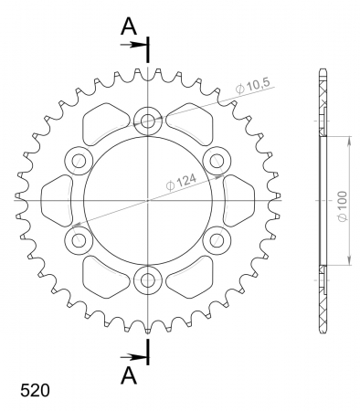 SUPERSPROX ALUMIINI TAKARATAS RAL-735::38 MUSTA 27-3-735-38-0