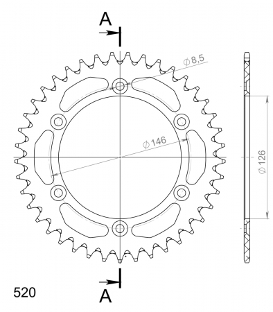 SUPERSPROX ALUMIINI TAKARATAS RAL-808::41 MUSTA 27-3-808-41-0