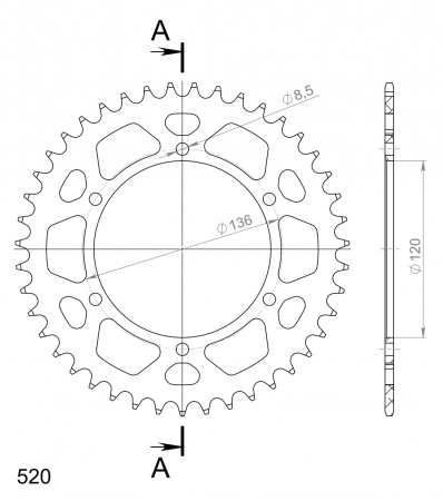 SUPERSPROX ALUMIINI TAKARATAS RAL-846::43 MUSTA 27-3-846-43-0