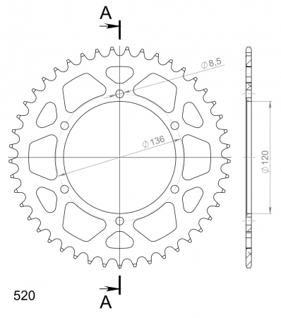 SUPERSPROX ALUMIINI TAKARATAS RAL-846::45 MUSTA 27-3-846-45-0