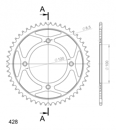 SUPERSPROX TERÄS TAKARATAS SU RM80/85 / YA YZ80/85 MUSTA 52 27-2-998-52