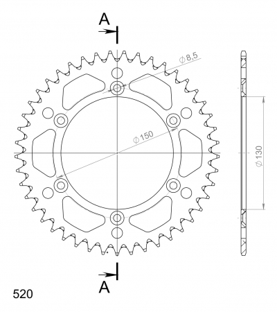 SUPERSPROX ALUMIINI TAKARATAS RAL-245::45 MUSTA 27-3-245-45-0