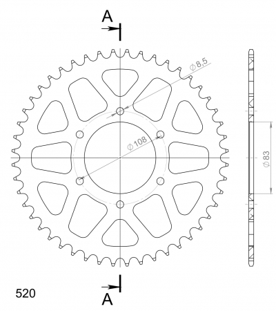 SUPERSPROX ALUMIINI TAKARATAS RAL-404::48 PUNAINEN 27-3-404-48-2