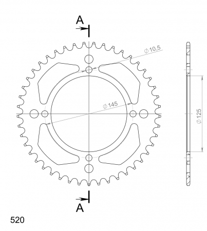 SUPERSPROX ALUMIINI TAKARATAS RAL-857::38 KULTA 27-3-857-38-9