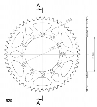 SUPERSPROX ALUMIINI TAKARATAS RAL-245/2::54 SININEN 27-3-245-2-54-4