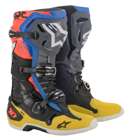 ALPINESTARS SAAPAS TECH 10 MUSTA/KELT/SIN/PUN FLUO 48 (13) 695-2010019-1573-480