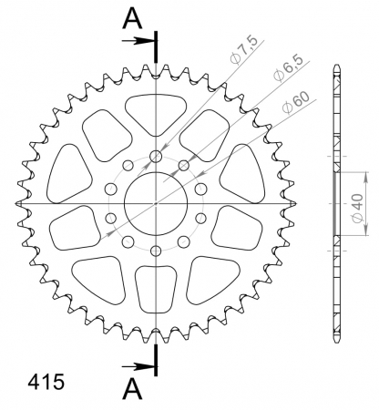 SUPERSPROX ALUMIINI TAKARATAS RAL-451::42 MUSTA 27-3-451-42-0