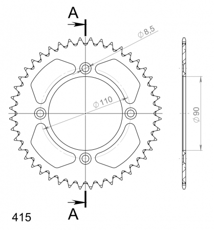 SUPERSPROX ALUMIINI TAKARATAS RAL-452::44 MUSTA 27-3-452-44-0