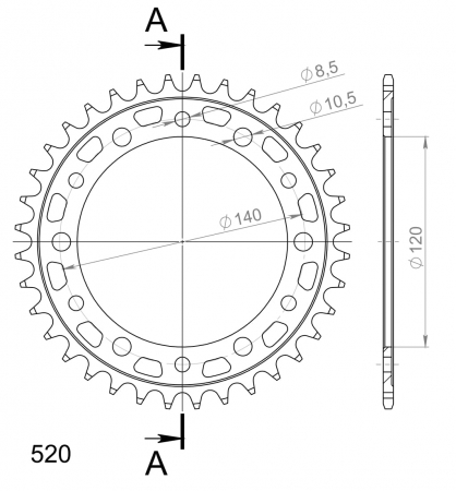 SUPERSPROX EDGE 846/2::38 PUNAINEN ALULEVY 272-846-2-ACD-38-2