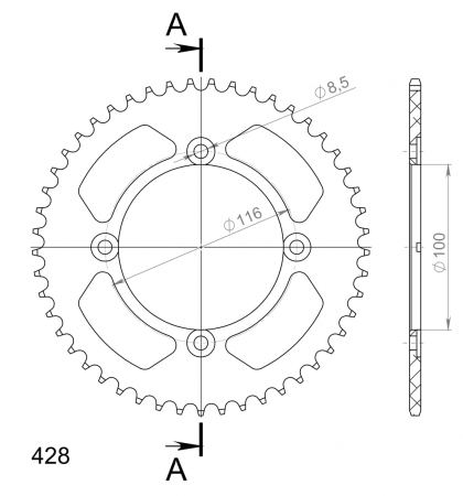 SUPERSPROX ALUMIINI TAKARATAS RAL-462::49 MUSTA 27-3-462-49-0