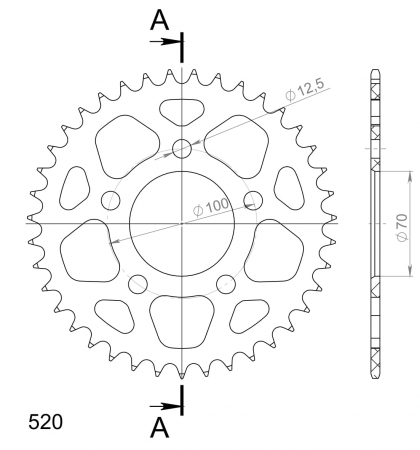 SUPERSPROX ALUMIINI TAKARATAS RAL-728::39 MUSTA 27-3-728-39-0