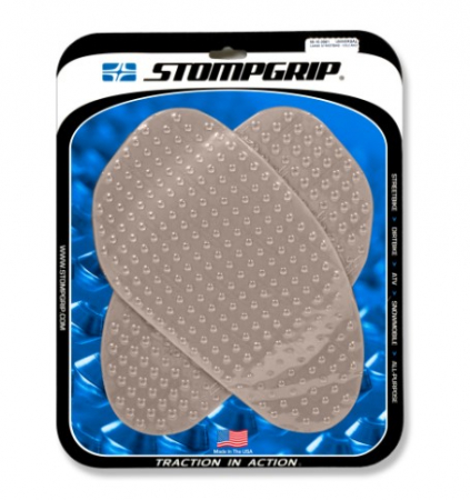 STOMPGRIP UNIVERSAL LARGE STREET BIKE TANK GRIPS - VOLCANO : CLEAR 296-5010-0001