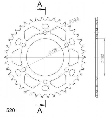 SUPERSPROX ALUMIINI TAKARATAS RAL-401::42 PUNAINEN 27-3-401-42-2