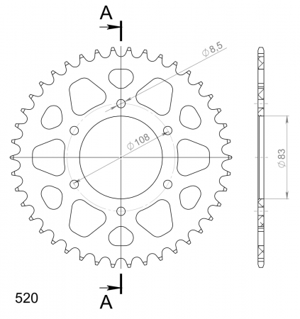 SUPERSPROX ALUMIINI TAKARATAS RAL-404::42 PUNAINEN 27-3-404-42-2