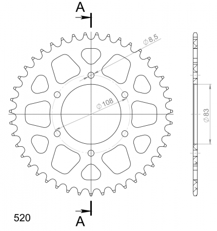 SUPERSPROX ALUMIINI TAKARATAS RAL-404::43 PUNAINEN 27-3-404-43-2