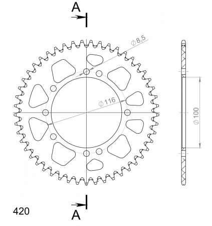 SUPERSPROX ALU TAKARATAS KA KX80/85 MUSTA 49 27-3-457-49-0