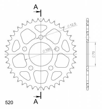 SUPERSPROX ALUMIINI TAKARATAS RAL-728::40 MUSTA 27-3-728-40-0