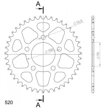 SUPERSPROX ALUMIINI TAKARATAS RAL-728::43 MUSTA 27-3-728-43-0