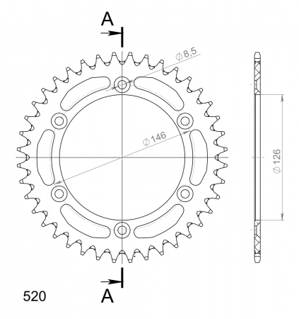 SUPERSPROX ALUMIINI TAKARATAS RAL-808::40 KULTA 27-3-808-40-9