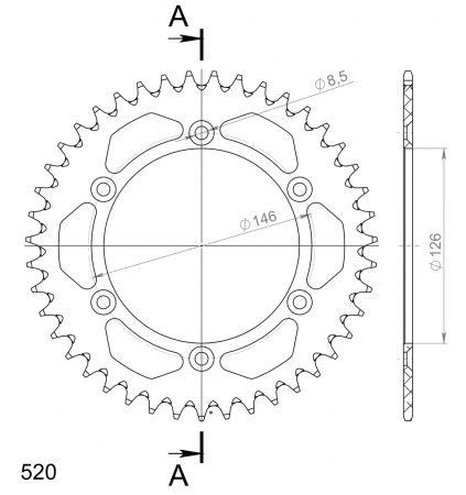 SUPERSPROX ALUMIINI TAKARATAS RAL-808::43 MUSTA 27-3-808-43-0