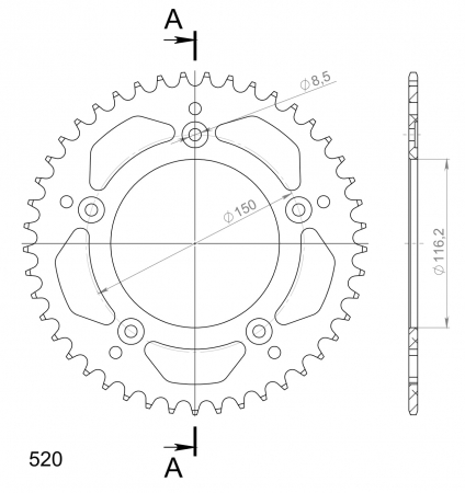 SUPERSPROX ALUMIINI TAKARATAS RAL-28::45 MUSTA 27-3-28-45-0