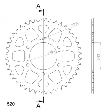 SUPERSPROX ALUMIINI TAKARATAS RAL-404::44 PUNAINEN 27-3-404-44-2