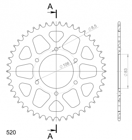 SUPERSPROX ALUMIINI TAKARATAS RAL-404::46 PUNAINEN 27-3-404-46-2
