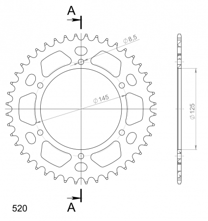 SUPERSPROX ALUMIINI TAKARATAS RAL-405::44 PUNAINEN 27-3-405-44-2