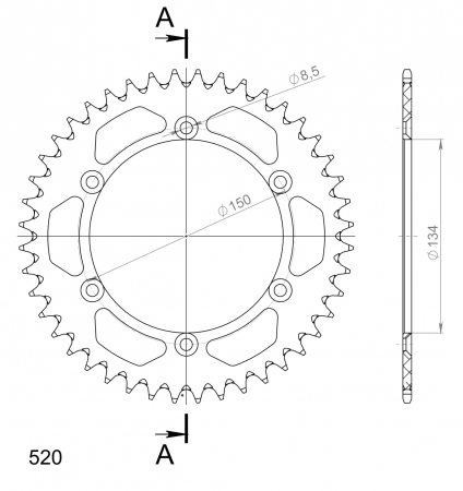 SUPERSPROX ALUMIINI TAKARATAS RAL-460::44 MUSTA 27-3-460-44-0