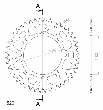 SUPERSPROX ALUMIINI TAKARATAS RAL-487::44 MUSTA 27-3-487-44-0