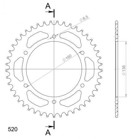 SUPERSPROX ALUMIINI TAKARATAS RAL-5::45 MUSTA 27-3-5-45-0