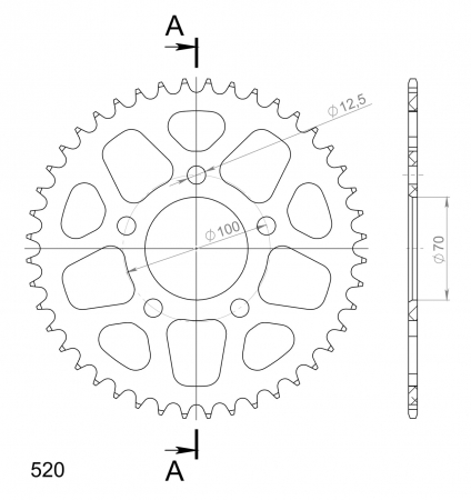 SUPERSPROX ALUMIINI TAKARATAS RAL-728::44 MUSTA 27-3-728-44-0