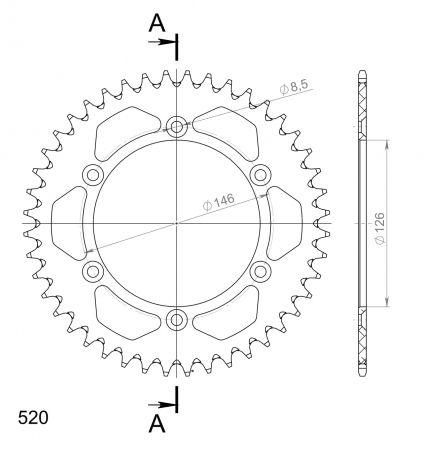 SUPERSPROX ALUMIINI TAKARATAS RAL-808::44 MUSTA 27-3-808-44-0