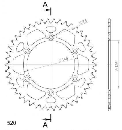 SUPERSPROX ALUMIINI TAKARATAS RAL-808::46 MUSTA 27-3-808-46-0