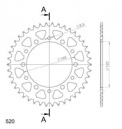 SUPERSPROX ALUMIINI TAKARATAS RAL-846/2::42 MUSTA 27-3-846-2-42-0