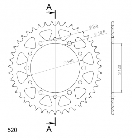 SUPERSPROX ALUMIINI TAKARATAS RAL-846/2::43 MUSTA 27-3-846-2-43-0