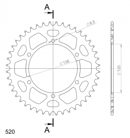 SUPERSPROX ALUMIINI TAKARATAS RAL-846::44 MUSTA 27-3-846-44-0