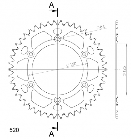 SUPERSPROX ALUMIINI TAKARATAS RAL-990::46 KULTA 27-3-990-46-9