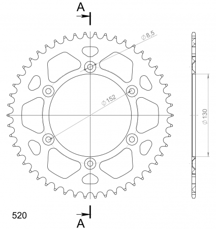 SUPERSPROX ALUMIINI TAKARATAS RAL-244::50 MUSTA 27-3-244-50-0