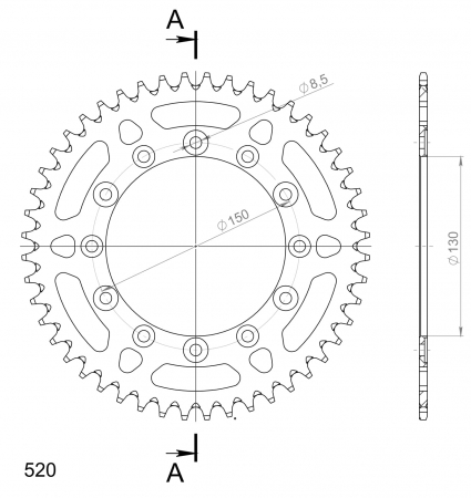 SUPERSPROX ALUMIINI TAKARATAS RAL-245/2::48 MUSTA 27-3-245-2-48-0