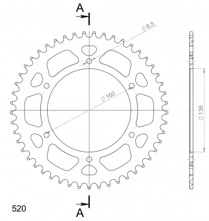 SUPERSPROX ALUMIINI TAKARATAS RAL-5::49 MUSTA 27-3-5-49-0