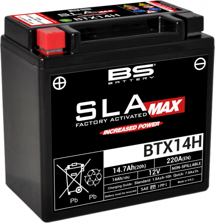 BS BATTERY  BTX14H (FA) SLA MAX - SEALED & ACTIVATED 140-300887