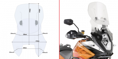 GIVI SPECIFIC SLIDING WIND-SCREEN, 1190 ADVENTURE / ADVENTURE R (13) 323-AF7703