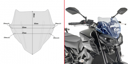 GIVI SPECIFIC SCREEN FUME'' YAMAHA 323-A2132BL