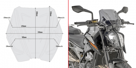 GIVI SPECIFIC SCREEN FUME' KTM 323-A7708