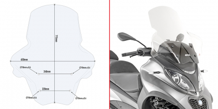 GIVI SPOILER PIAGGIO 350/500 MP3 323-D5613ST