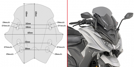 GIVI FUME' WINDSCREEN KYMCO AK 550 323-D6110S