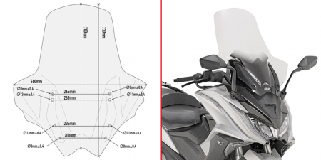 GIVI TRANS.WINDSCREEN KYMCO AK 550 323-D6110ST