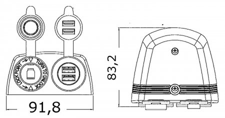 LIGHTER AND USB SOCKET M14-516-04