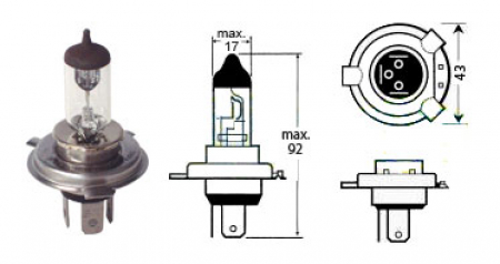 POLTTIMO H4 12V 35/35W HS1 PX43T 71590